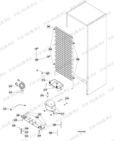 Взрыв-схема холодильника Electrolux ERB30091W - Схема узла Cooling system 017